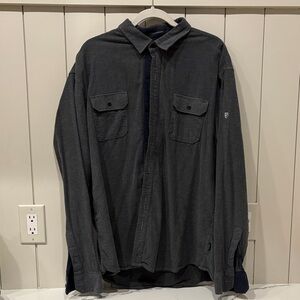 Kuhl Men's Casual Button Down Flannel Shirt - Dark Gray